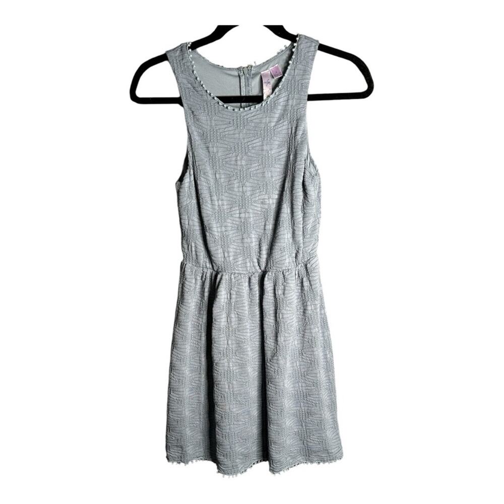 Alya Light Blue Sleeveless A Line Textured Dress Back Zipper Small